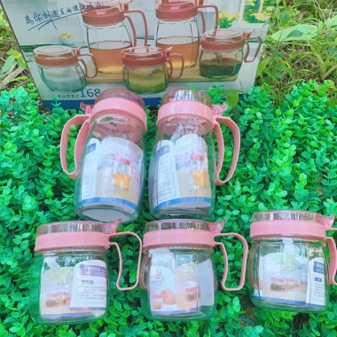 Bộ Hũ Thủy Tinh Đựng Gia Vị 6 Chai - Thiết Kế Sang Trọng, Độ Bền Cao, Giá Ưu Đãi 59.000₫