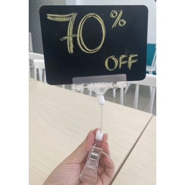 Bộ kẹp bảng giá A6 siêu thị - Ghi sale, giảm giá, viết xóa, tái dùng - 17.900đ