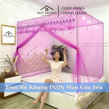 Bộ Khung INOX + Màn Dây Tuyn Thái Cửa Vén Chống Muối - Huy Hoàng - Giá 268.400₫