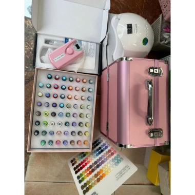 Bộ Làm Nail Cao Cấp 4 Món Gel – Máy Hơ UV/LED, Máy Mài, Vali Sang Trọng, Giá 499k