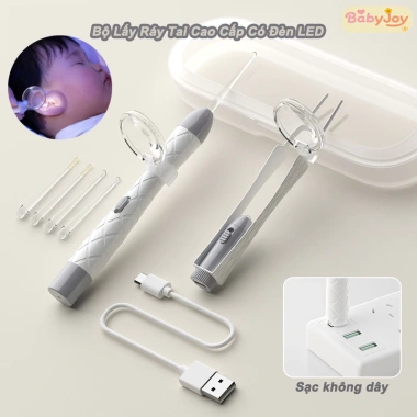 Bộ lấy ráy tai đèn LED thông minh cho bé - Vệ sinh tai an toàn, nhanh, giảm đau