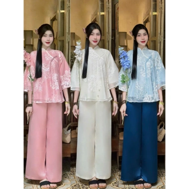 Bộ lễ chùa tơ hoa quỳnh nổi - Pháp phục tân sang trọng, giá ưu đãi 336.000đ