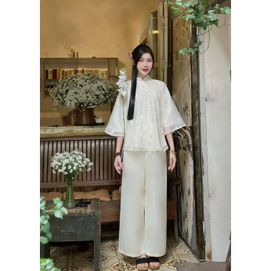 Bộ lễ chùa tơ hoa quỳnh nổi - Pháp phục tân sang trọng, giá ưu đãi 336.000đ 2