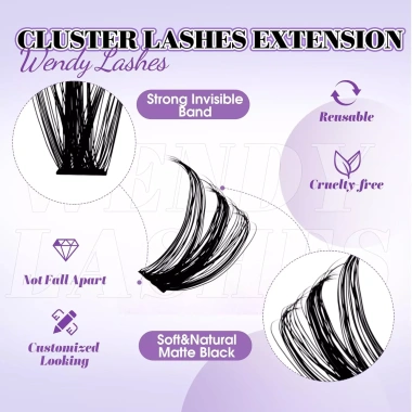 Bộ Mi Chùm Lash Clusters 570pcs kèm keo niêm phong - Dụng cụ gắn mi chỉ 81.000₫