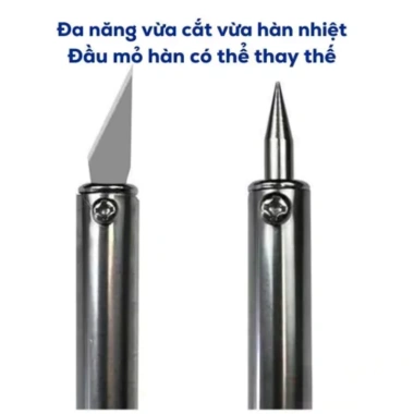 Bộ Mỏ Hàn 60W, Dao Cắt Nhiệt, Tặng 5 Lưỡi & 2 Kẹp - Máy Hàn Thiếc Cho Linh Kiện 7 Bộ Mỏ Hàn 60W, Dao Cắt Nhiệt, Tặng 5 Lưỡi & 2 Kẹp - Máy Hàn Thiếc Cho Linh Kiện 7