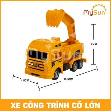 Bộ mô hình xe đồ chơi công trình MySun cho bé trai – Cần cẩu, Xe Ben, Xe Tải, Trộn bê tông, Giá ưu đãi 99.000đ