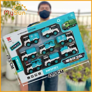 Bộ mô hình xe đồ chơi công trình MySun cho bé trai – Cần cẩu, Xe Ben, Xe Tải, Trộn bê tông, Giá ưu đãi 99.000đ
