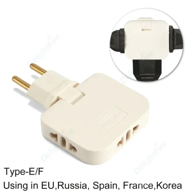Bộ mở rộng ổ cắm tường 3 trong 1 EU US 180° chuyển đổi du lịch di động - Giá 15.000 VND