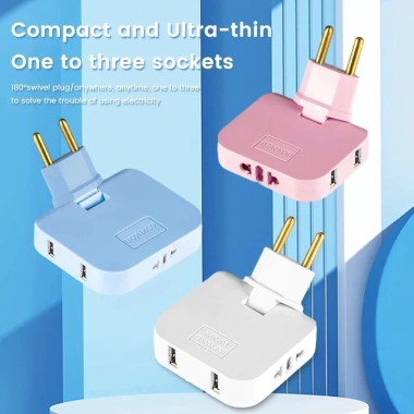 Bộ mở rộng ổ cắm tường 3 trong 1 EU US 180 - Chuyển đổi nguồn di động VN, 14.991₫ 4