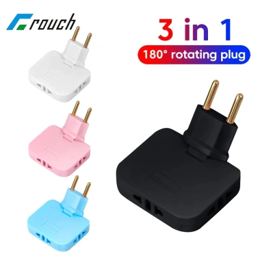 Bộ mở rộng ổ cắm tường 3 trong 1 EU US 180 độ - Chuyển đổi du lịch, nguồn di động VN, giảm còn 15.000