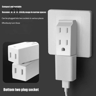 Bộ mở rộng ổ cắm tường 3 trong 1 Koqzm Adapter US Mexico Canada 125 độ du lịch