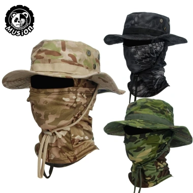 Bộ mũ Balaclava Boonie gập lại Musion - Mũ câu cá chống nắng mềm mại, thoáng khí, viền rộng cho săn bắn ngoài trời 2