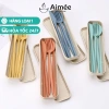 Bộ Muỗng Đũa Dao Nĩa Nhựa Sinh Học Dễ Thương 20cm - Tiện Lợi, Giá chỉ 22.000₫