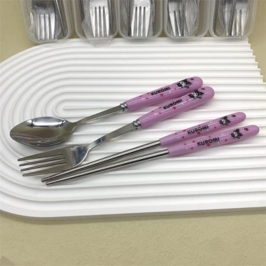 Bộ Muỗng Đũa Nĩa Inox Hình Hoạt Hình - Hộp Đựng Tiện Lợi Cho Du Lịch, Cắm Trại và Văn Phòng - Giá 25.900 VND 6