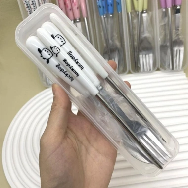 Bộ Muỗng Đũa Nĩa Inox Hình Hoạt Hình - Hộp Đựng Tiện Lợi Cho Du Lịch, Cắm Trại và Văn Phòng - Giá 25.900 VND 7