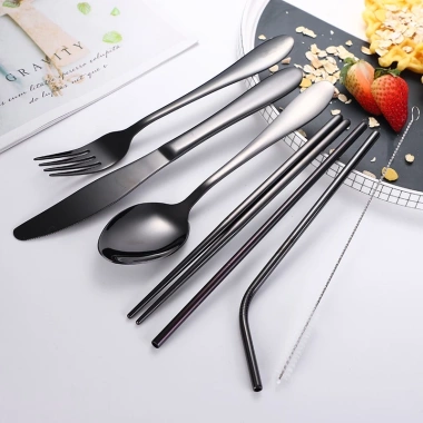Bộ Muỗng Đũa Nĩa Thép Không Gỉ Tiện Dụng Cho Du Lịch Giá 105.105 VND Giảm Sốc 4