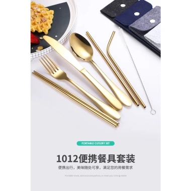 Bộ Muỗng Đũa Nĩa Thép Không Gỉ Tiện Dụng Cho Du Lịch Giá 105.105 VND Giảm Sốc 6