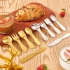 Bộ muỗng nĩa đồ tráng miệng thép không gỉ 304 cho bé an toàn không gỉ giá ưu đãi 24.255 VND