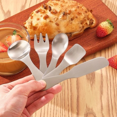 Bộ muỗng nĩa đồ tráng miệng thép không gỉ 304 cho bé an toàn không gỉ giá ưu đãi 24.255 VND 2