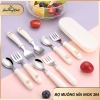 Bộ Muỗng Nĩa Inox 304 Pastel Tiết Dễ Thương, Không Độc Hại, Hộp Đựng Dễ Mang CJ-018
