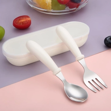 Bộ Muỗng Nĩa Inox 304 Pastel Tiết Dễ Thương, Không Độc Hại, Hộp Đựng Dễ Mang CJ-018 6