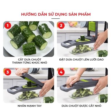 Bộ nạo rau củ 16in1 - Lưỡi dao inox không gỉ, tiện dụng, an toàn, chỉ 97.960₫ 4