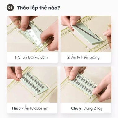 Bộ nạo sợi rau củ đa năng FEEKA 6 lưỡi dao - Đồ bào rau củ cao cấp, gọn nhẹ, giảm giá 205.000₫ 6