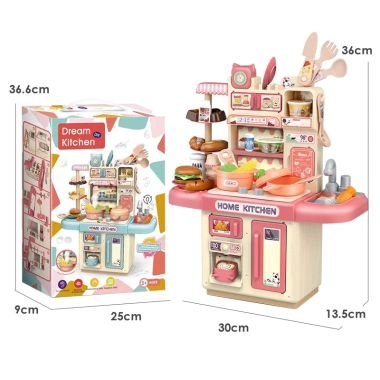 Bộ nấu ăn 2 tầng xịt nước và phụ kiện dễ thương - Đồ chơi nhập vai đầu bếp cho bé gái