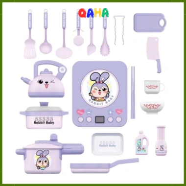 Bộ Nấu Ăn Thỏ Tím Cỡ Lớn 21 Chi Tiết, Bếp Điện, Đồ Chơi Siêu Thị QaHa, Giá Ưu Đãi 143k