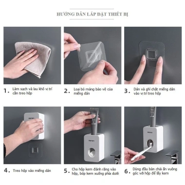 Bộ nhả kem đánh răng tự động ECO dán tường, mini, giá ưu đãi 68.000đ 2