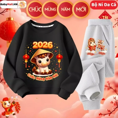 Bộ Nỉ Tết GoGo Baby Đồ Bé Trai Bé Gái Vải Nỉ Da Cá In Hình Chúc Mừng Năm Mới Bính Ngọ - 243k 8 Bộ Nỉ Tết GoGo Baby Đồ Bé Trai Bé Gái Vải Nỉ Da Cá In Hình Chúc Mừng Năm Mới Bính Ngọ - 243k 8