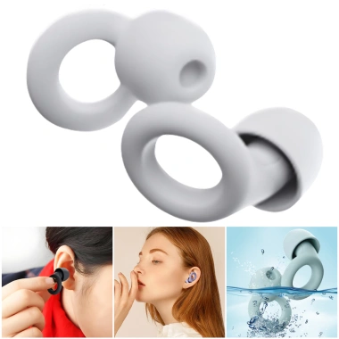 Bộ nút tai giảm tiếng ồn silicone mềm, tái sử dụng, chống nước, bảo vệ ngủ, du lịch, bơi lội, giá 57.200₫