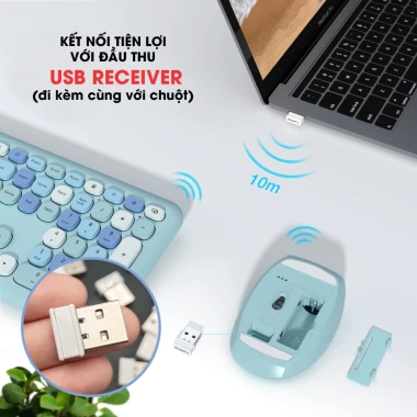 Bộ Phím Chuột Không Dây MOFII Candy Đa Màu – Giá Ưu Đãi 150.000 VNĐ