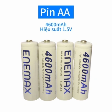 Bộ Pin Sạc 1+4 AA 4.600mAh Nhanh Enenmax An Toàn Tự Ngắt, Báo % Pin - 190k