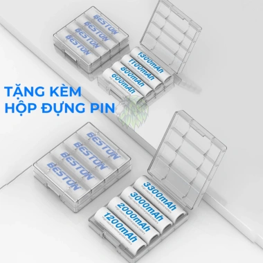 Bộ Pin Sạc AA AAA Beston C9.023L 2A-3A, dung lượng 3.000-3.300mAh, giá chỉ 39.000₫
