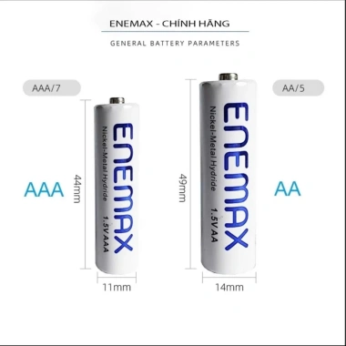 Bộ pin sạc ENEMAX cao cấp 4 AA 4.600mAh +4 AAA 2.600mAh, Dock sạc, sạc hơn 3.500 lần - Giá ưu đãi 216.960 VND 3