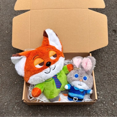 Bộ quà tặng Gấu Bông Cáo Nick Thỏ July Zootopia Đáng Yêu - Quà 14/2, Giá 58k