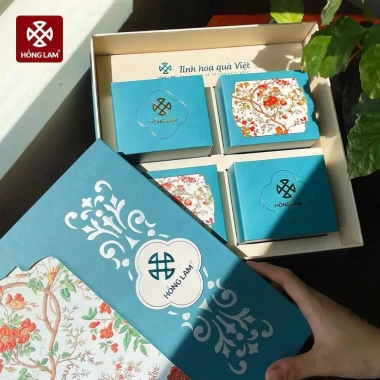 Bộ Quà Tết Cát Tường 2.026 Hồng Lam 11 Hàng Đường Giá Ưu Đãi 295k