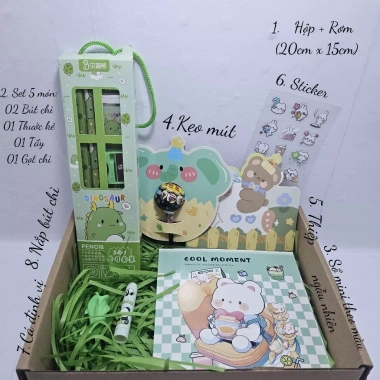 Bộ quà văn phòng phẩm sinh nhật học sinh - Giá ưu đãi 26.499₫, gồm bút, sổ, giấy note, thiệp chúc mừng 9 Bộ quà văn phòng phẩm sinh nhật học sinh - Giá ưu đãi 26.499₫, gồm bút, sổ, giấy note, thiệp chúc mừng 9