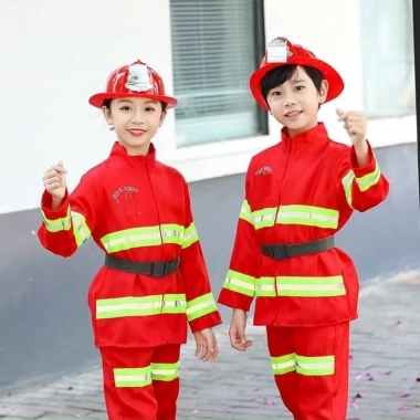 Bộ Quần Áo Cứu Hỏa Trẻ Em Nam Nữ Hóa Trang Nghề Nghiệp Đầy Đủ Phụ Kiện Giá Ưu Đãi 2