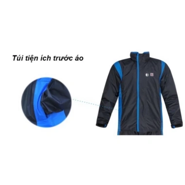 Bộ Quần Áo Đi Mưa RANDO 2 Lớp Vải Dù Không Thấm Nước, Phản Quang An Toàn Phượt Giá 584k