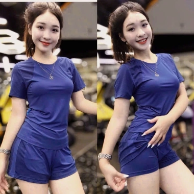 Bộ Quần Áo Gym Yoga Nữ NG10 Áo phủ bụng lưới, quần đùi 2 lớp có túi, siêu thoáng 5