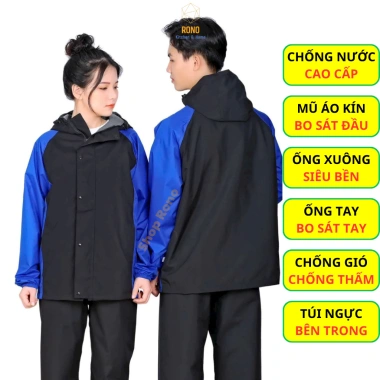 Bộ Quần Áo Mưa Nam Nữ 2 Lớp Gore Tex Cao Cấp - Chống Thấm, Chắn Gió, Siêu Bền Hàn Quốc, Giá Ưu Đãi 235k