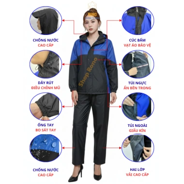 Bộ Quần Áo Mưa Nam Nữ 2 Lớp Gore Tex Cao Cấp - Chống Thấm, Chắn Gió, Siêu Bền Hàn Quốc, Giá Ưu Đãi 235k 2 Bộ Quần Áo Mưa Nam Nữ 2 Lớp Gore Tex Cao Cấp - Chống Thấm, Chắn Gió, Siêu Bền Hàn Quốc, Giá Ưu Đãi 235k 2