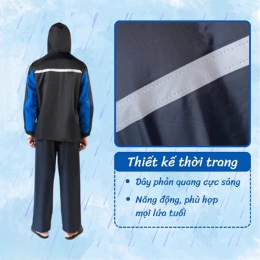 Bộ Quần Áo Mưa Nam Nữ DIDOOGLT 2 Lớp Vải Dù Dày Dặn Chống Thấm Nước - Giá 245.000₫
