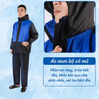 Bộ Quần Áo Mưa Nam Nữ DIDOOGLT 2 Lớp Vải Dù Dày Dặn Chống Thấm Nước - Giá 245.000₫