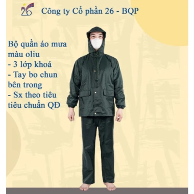Bộ quần áo mưa X26 Bộ Quốc Phòng - Chống thấm, bền bỉ, giá ưu đãi 315.000 VNĐ
