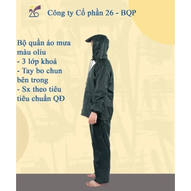 Bộ quần áo mưa X26 Bộ Quốc Phòng - Chống thấm, bền bỉ, giá ưu đãi 315.000 VNĐ
