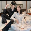 Bộ quần áo ngủ lụa cao cấp nam nữ dài tay, size 40-99kg, siêu mềm, không nhăn, thời trang, đêm ngủ thoải mái, giá chỉ 170.900₫ - ưu đãi Tết 2.024 4