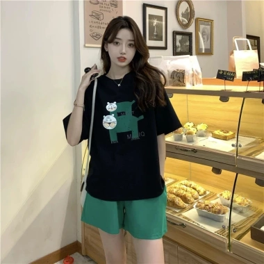 Bộ quần áo thun nữ dáng rộng NB25 in hình cotton Loza - Giá giảm 271k 10 Bộ quần áo thun nữ dáng rộng NB25 in hình cotton Loza - Giá giảm 271k 10
